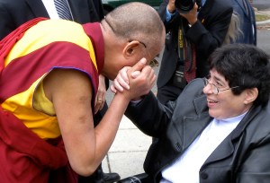 Dalai Lama greets lady from Adas Israel by Keri Douglas Dalai Lama greets lady from Adas Israel by Keri Douglas