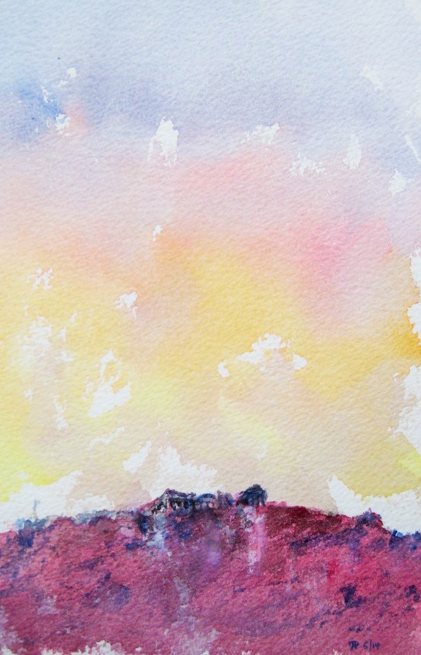 Acropolis color study - 1, watercolor, June 2014 by U.S. Ambassador to Greece David D. Pearce